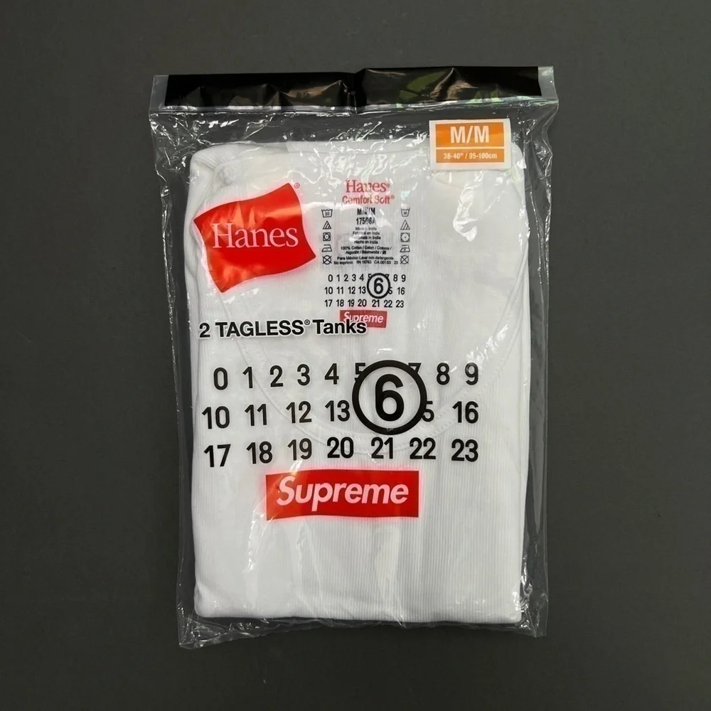 AUTHENTIC Supreme Maison Margiela MM6 Hanes Tagless Tank Top